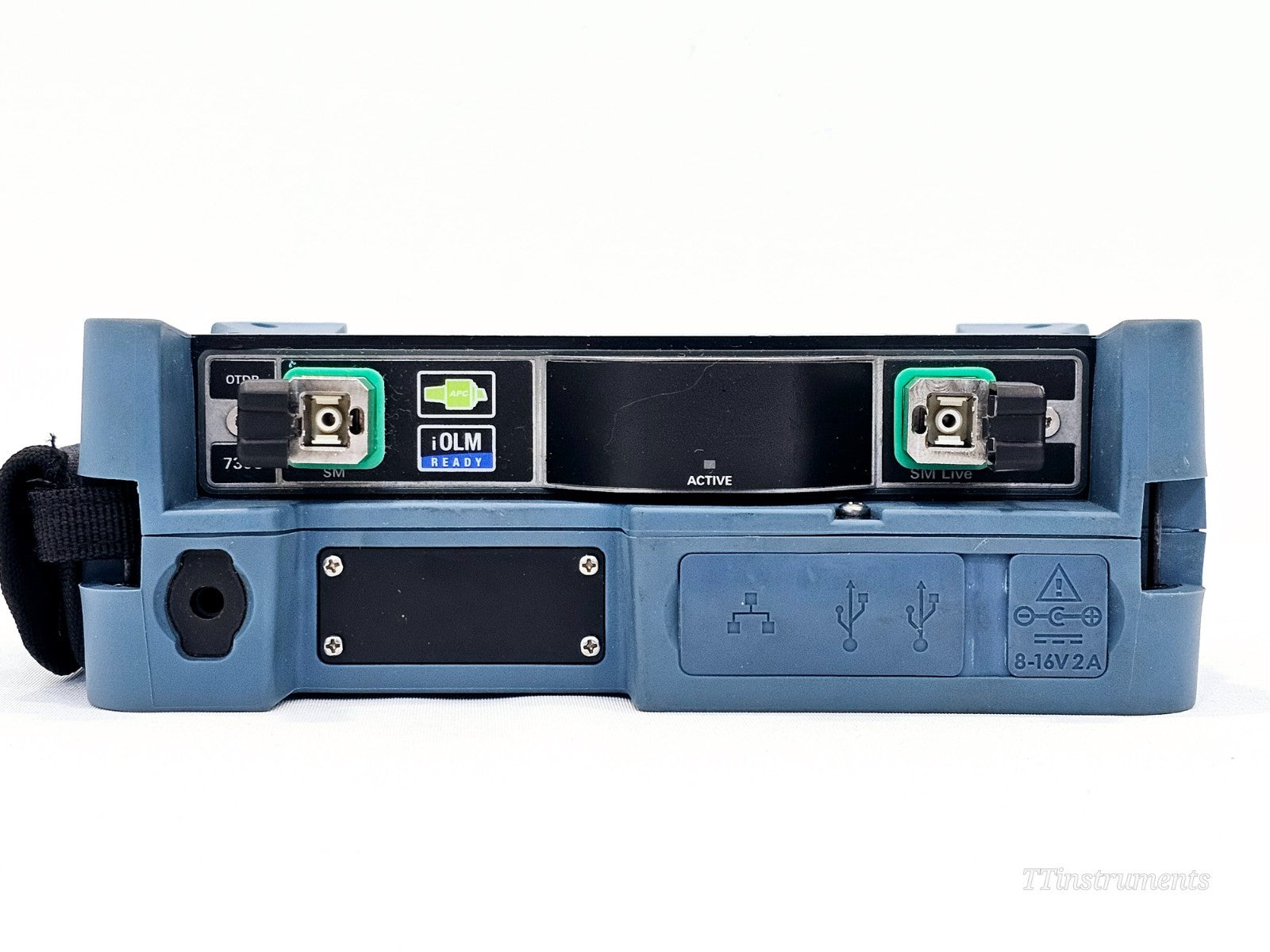 EXFO MAX-730C-SM8 OTDR iOLM module top-down view on work surface
