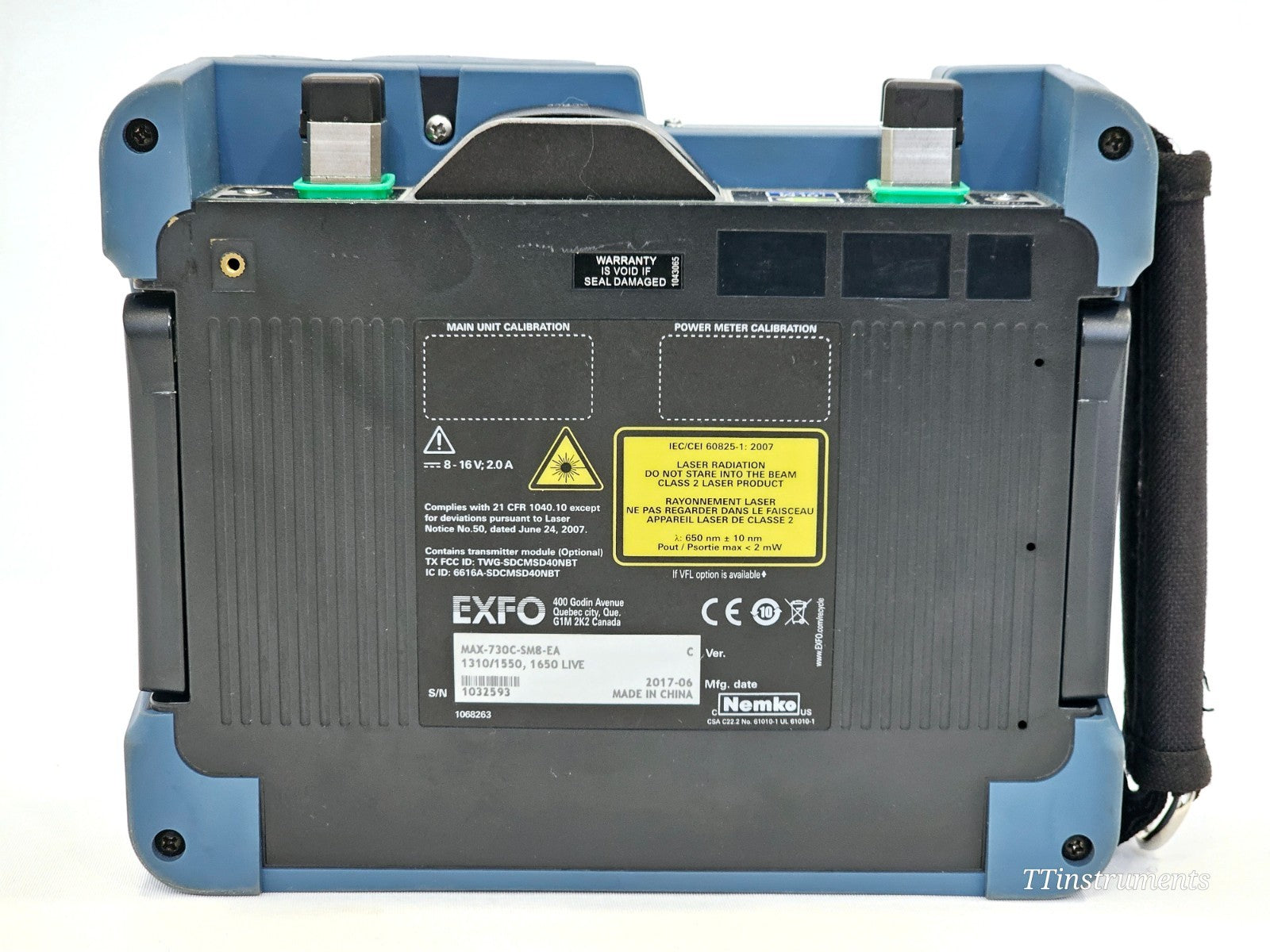 EXFO MAX-730C-SM8 MaxTester OTDR module SM8 optical port close-up