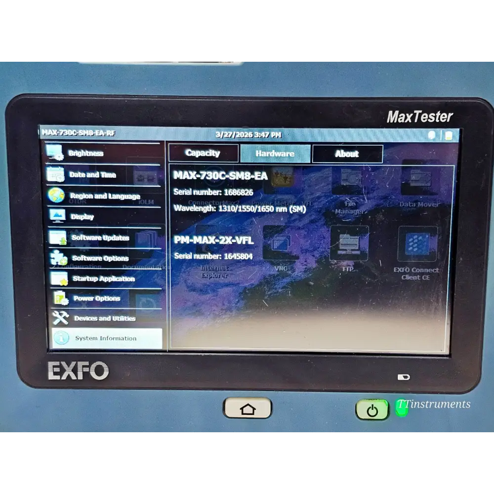 EXFO MAX-730C-SM8 SM MaxTester iOLM 1310/1550 & 1650 LIVE with PM + VFL8
