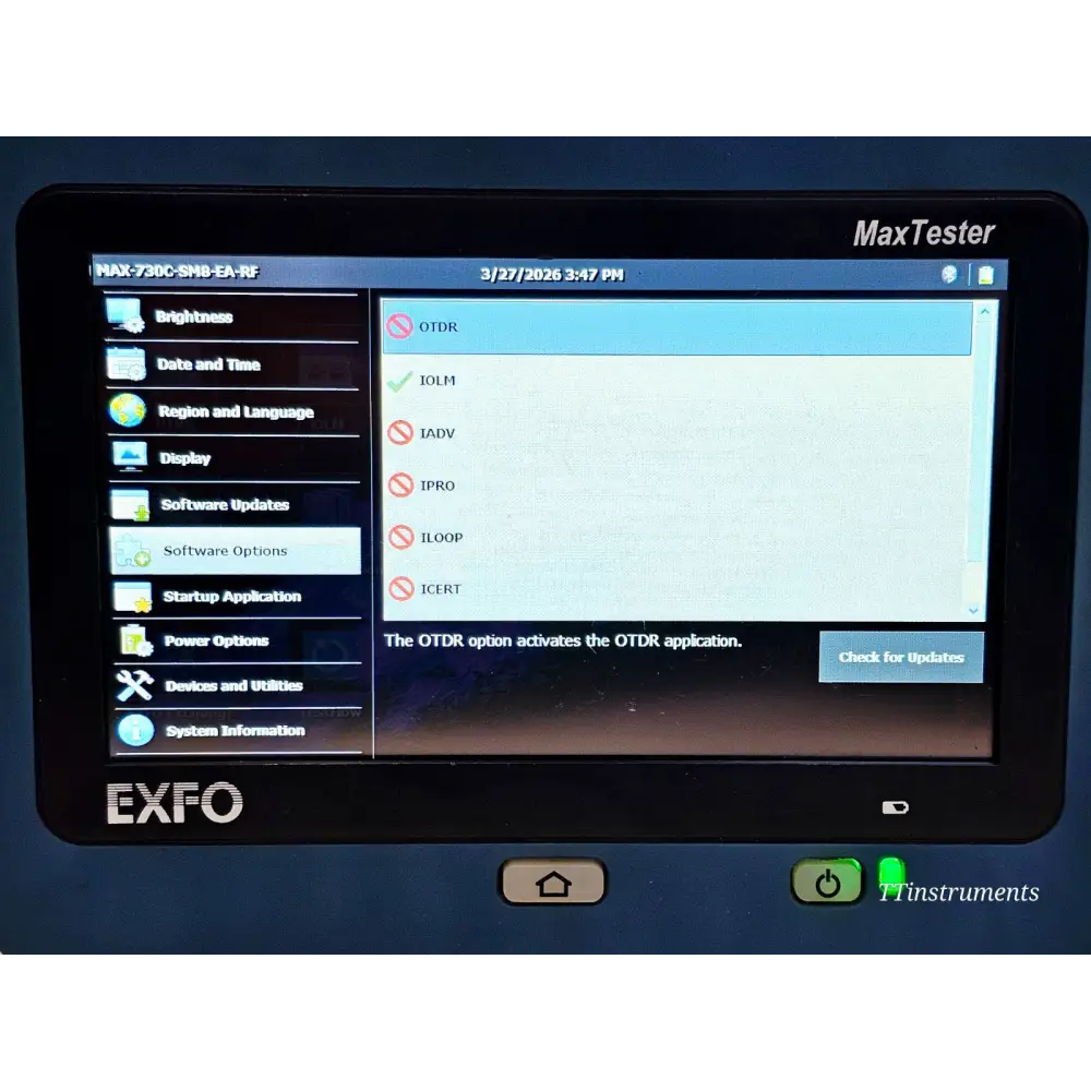 EXFO MAX-730C-SM8 SM MaxTester iOLM 1310/1550 & 1650 LIVE with PM + VFL9