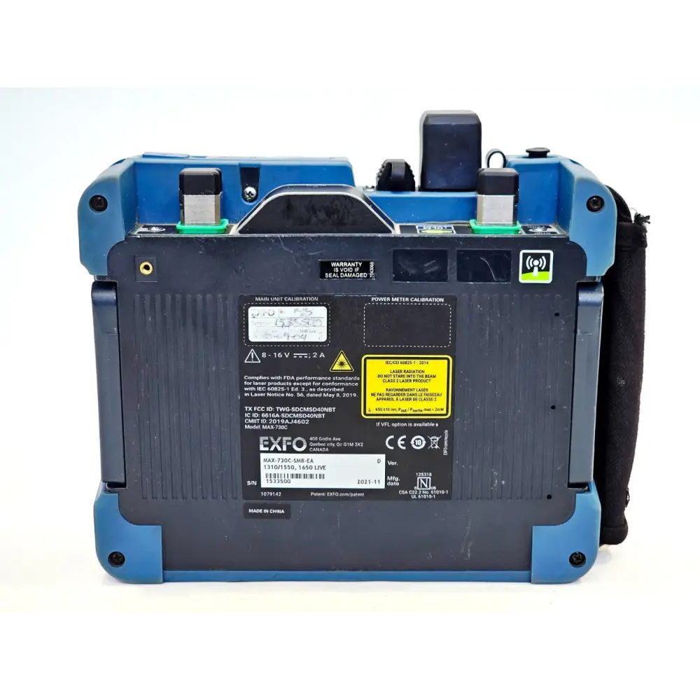 EXFO MAX-730C-SM8 OTDR rear panel and housing detail