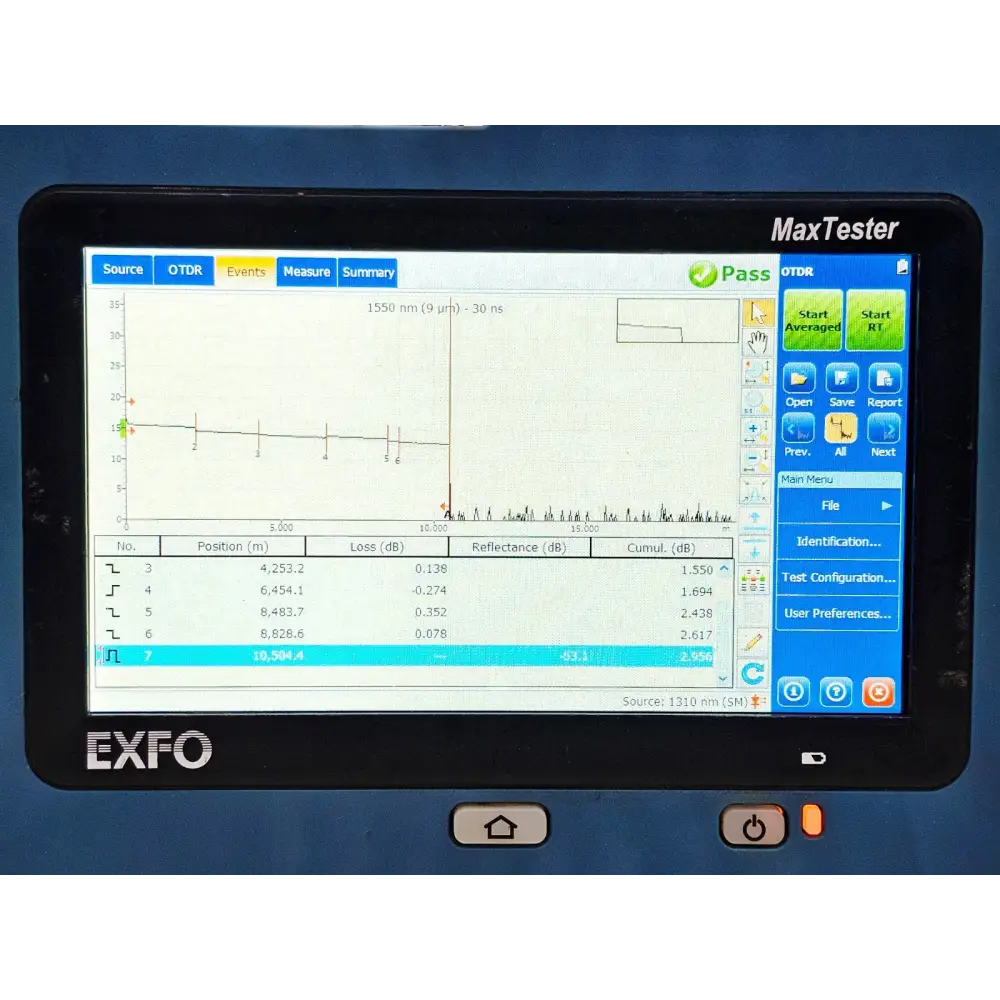 EXFO MAX-730C-SM8 SM OTDR full unit view showing overall condition and build quality