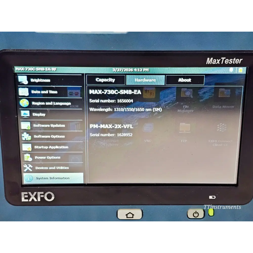 EXFO MAX-730C-SM8 SM OTDR iOLM MaxTester 1310/1550 & 1650 LIVE with PM + VFL9