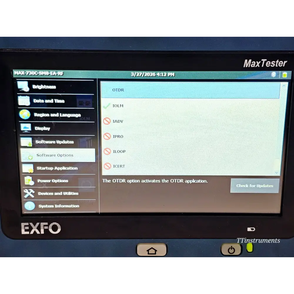 EXFO MAX-730C-SM8 SM OTDR iOLM MaxTester 1310/1550 & 1650 LIVE with PM + VFL10