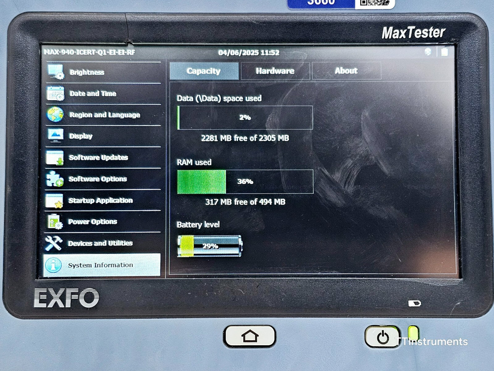 EXFO OLTS 940 ICERT QUAD 850/1300/1310/1550 nm SM MM Optical Loss Tester MAX 940