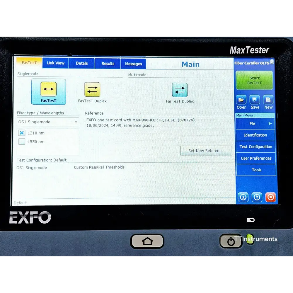 EXFO MaxTester 940 rubber casing showing minor wear to screen surround rubber lining