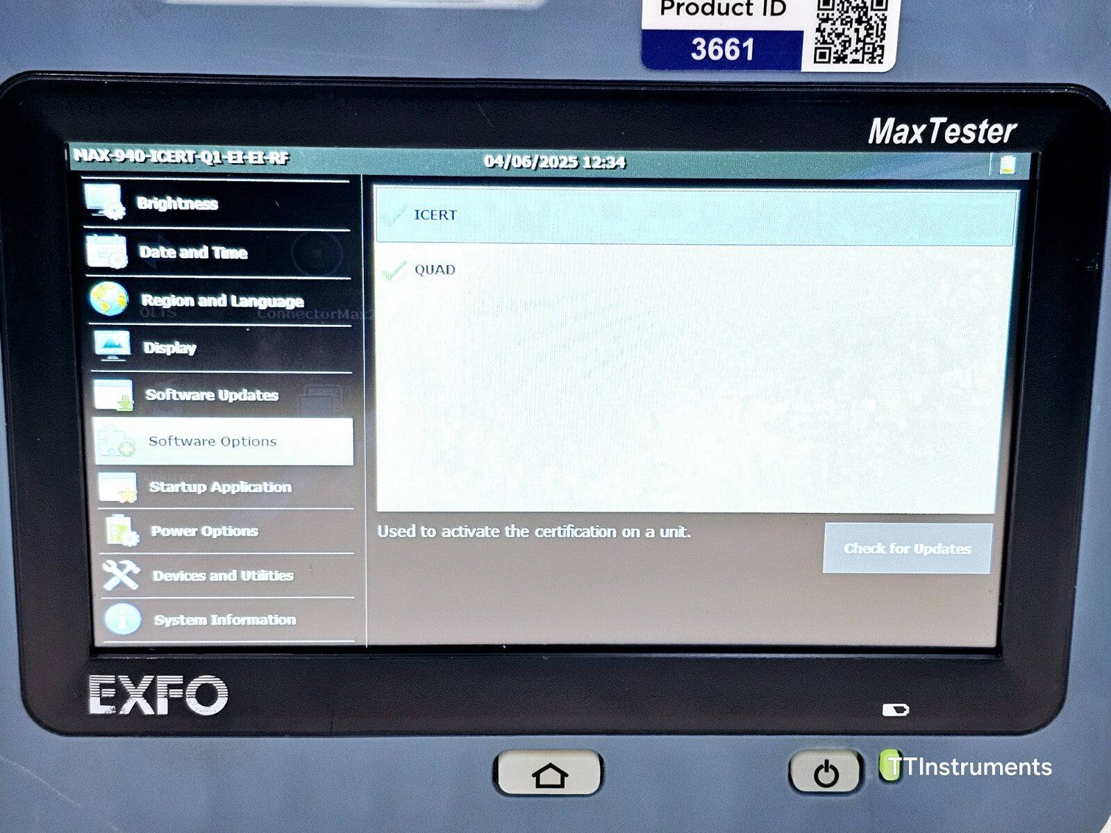 EXFO OLTS 940 ICERT QUAD 850/1300/1310/1550 nm SM MM Optical Loss Tester MAX-940