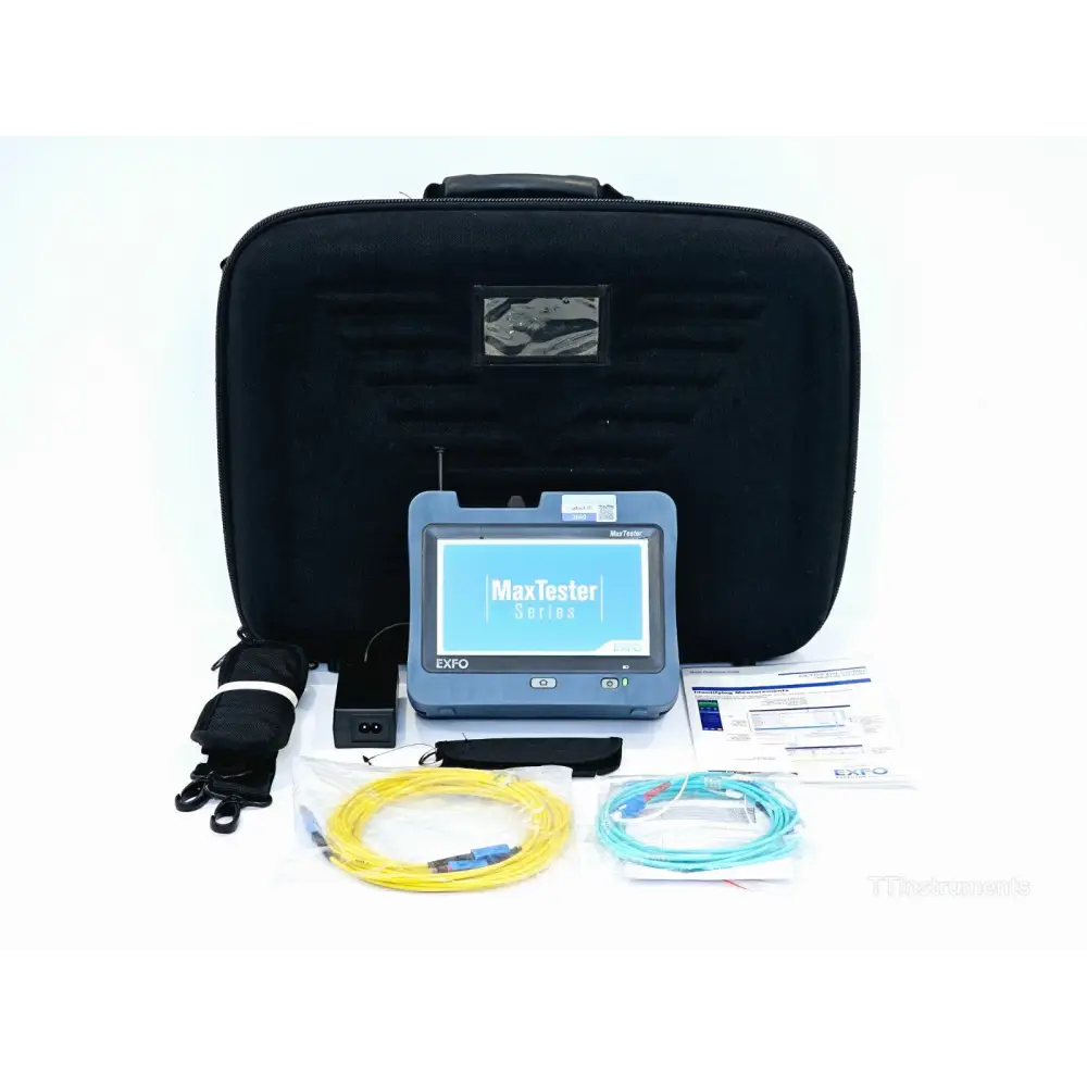 EXFO MaxTester MAX-940 ICERT QUAD fiber certifier OLTS front view showing 7-inch touchscreen display