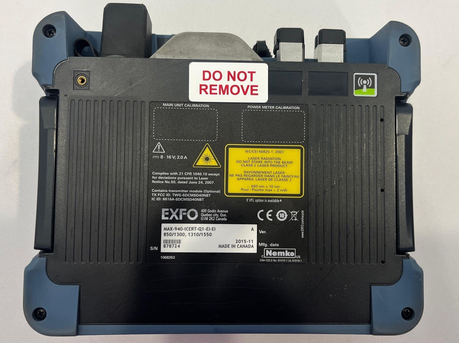 EXFO OLTS 940 ICERT QUAD 850/1300/1310/1550 nm SM MM Optical Loss Tester MAX-940