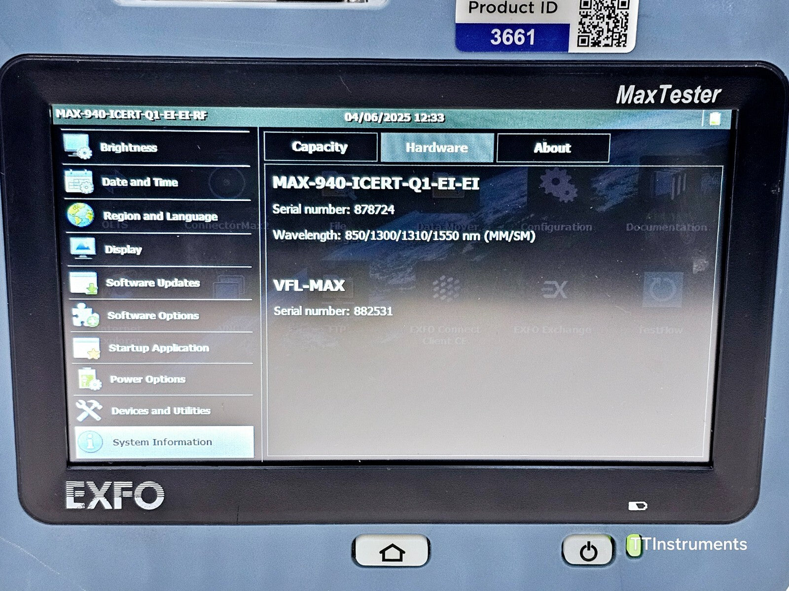 EXFO OLTS 940 ICERT QUAD 850/1300/1310/1550 nm SM MM Optical Loss Tester MAX-940