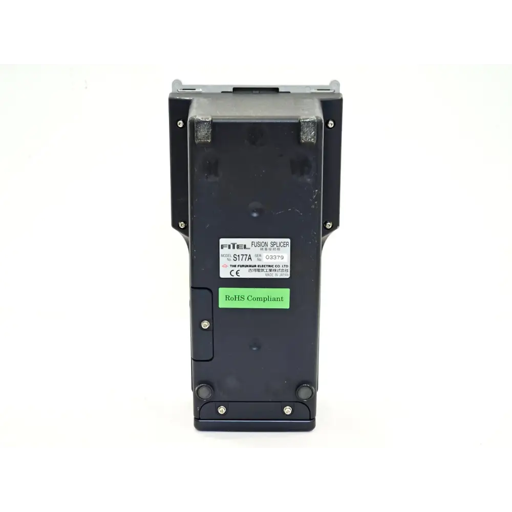 Fitel S177A base label showing model S177A, serial number 03379, CE and RoHS Compliant markings