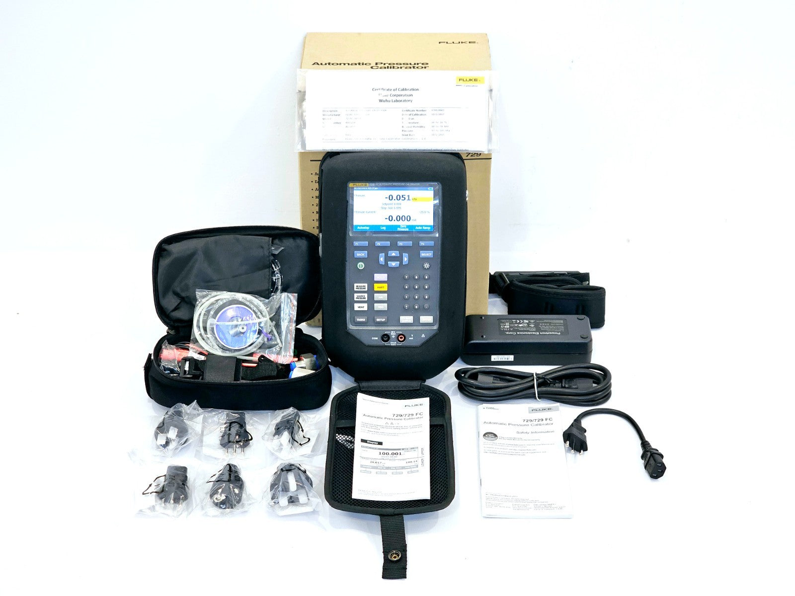 Fluke 729 FLK-729 30G FC Automatic Pressure Calibrator with Accessories 30 PSI