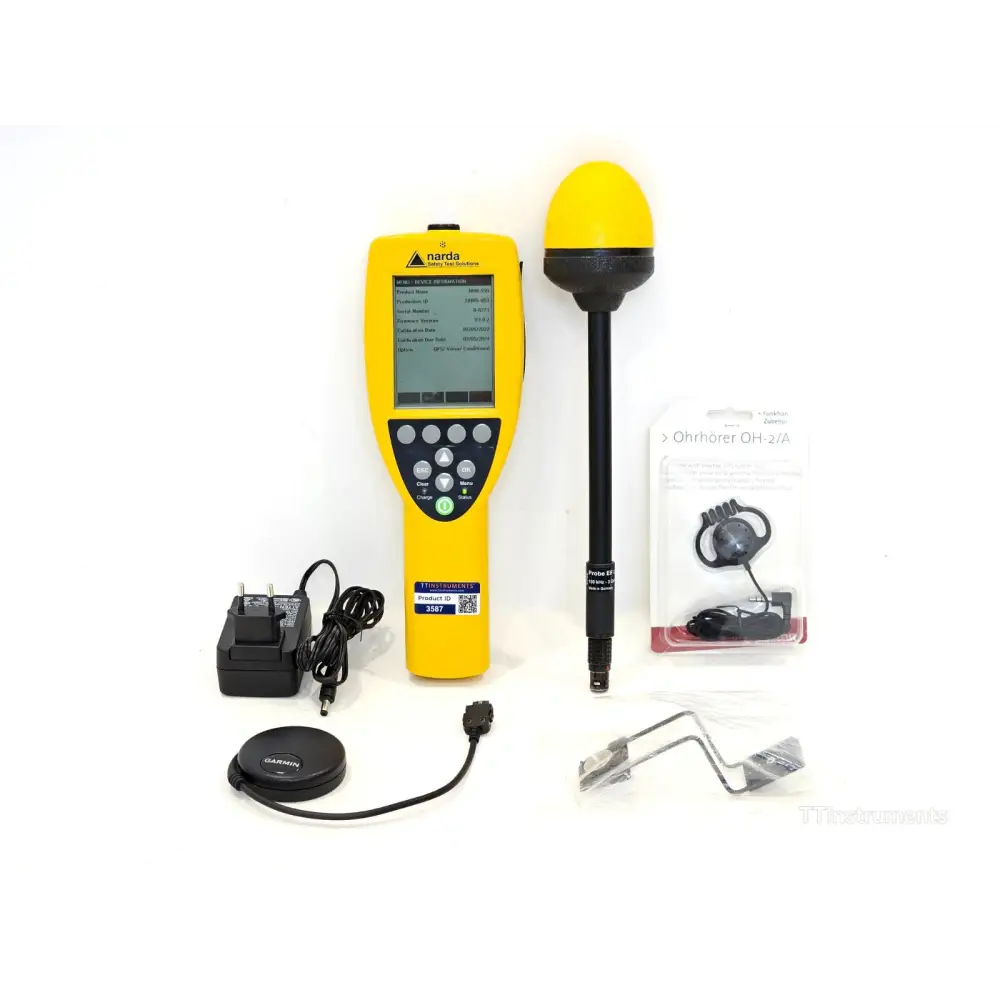 Narda NBM-550 broadband field meter with 2401/01 E-field probe, front view