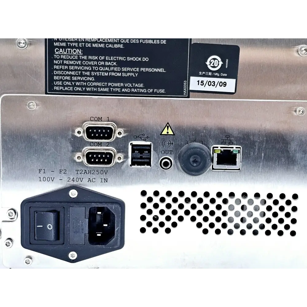HORIBA ABX Micros ES 60 label and serial number plate detail