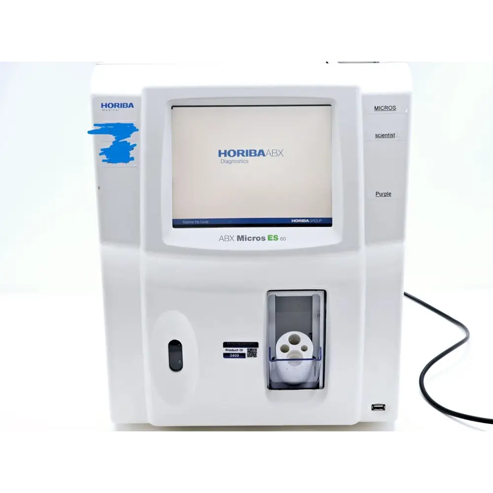 HORIBA ABX Micros ES 60 analyser left side view showing housing condition