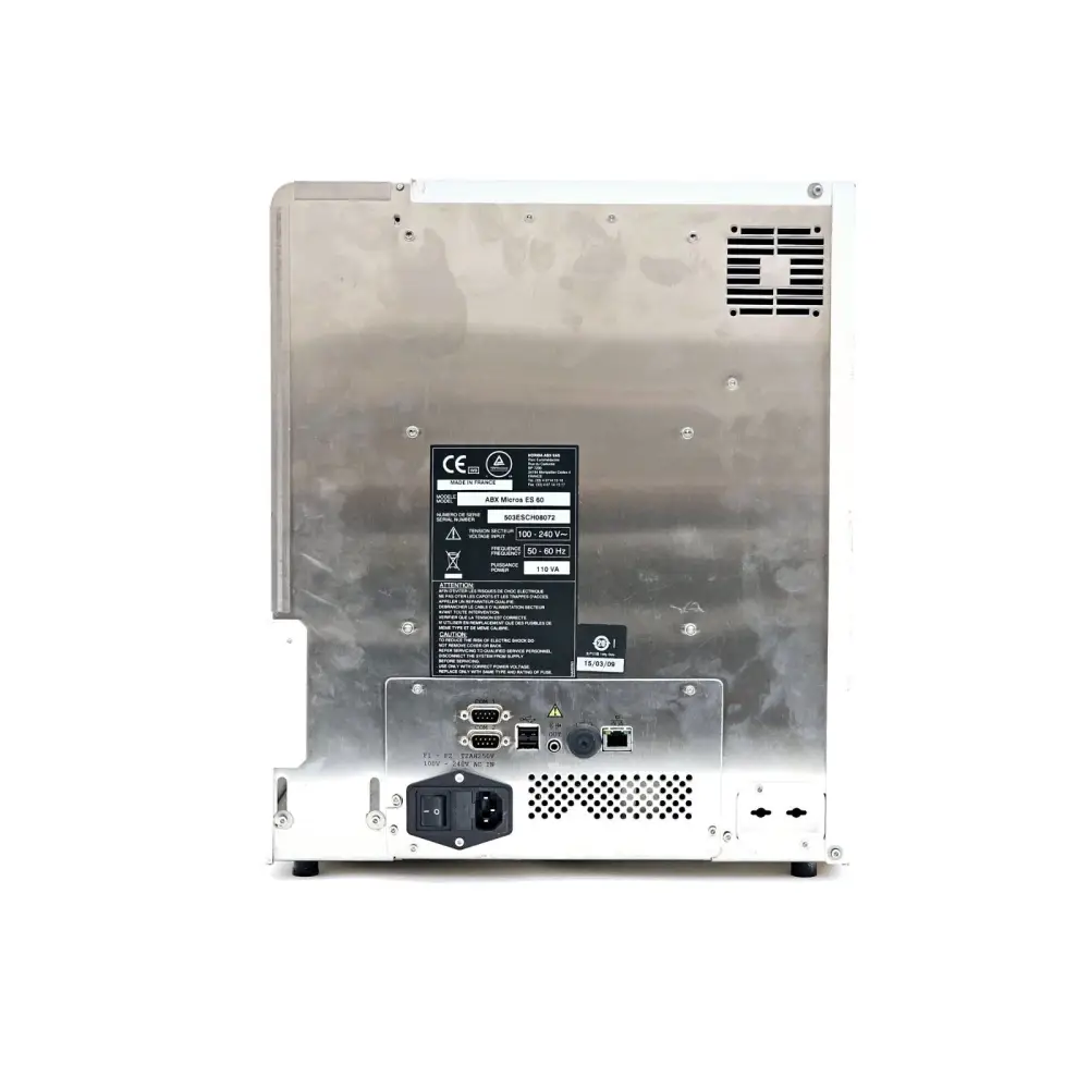HORIBA ABX Micros ES 60 interior view showing missing HDD bay