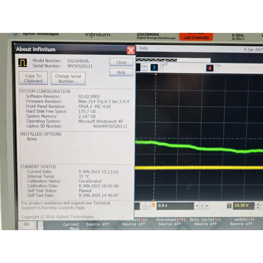 Keysight Agilent DSO9404A 4GHz oscilloscope full unit overview for parts