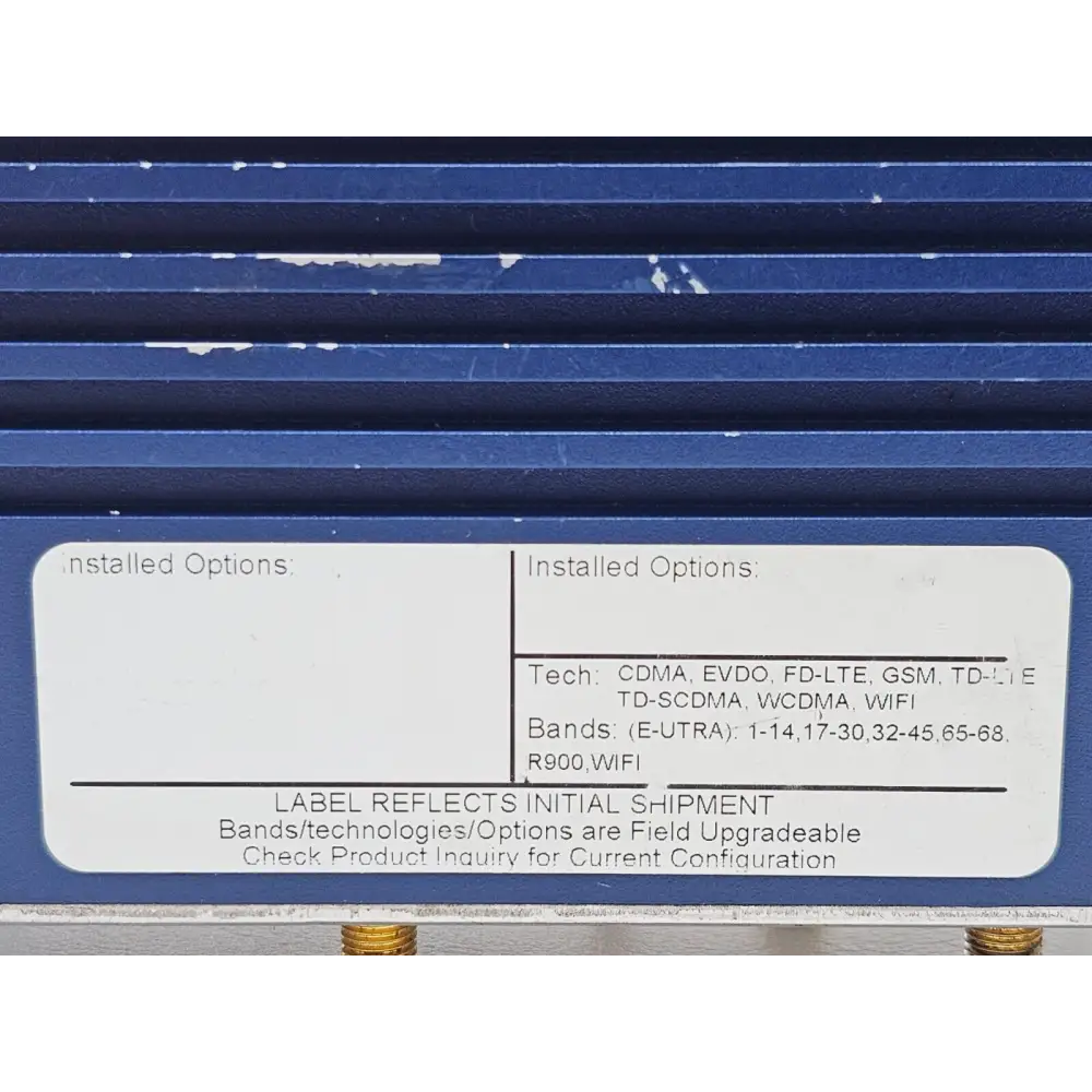 Close-up of PCTEL SeeGull IBflex RF port connectors and front panel detail