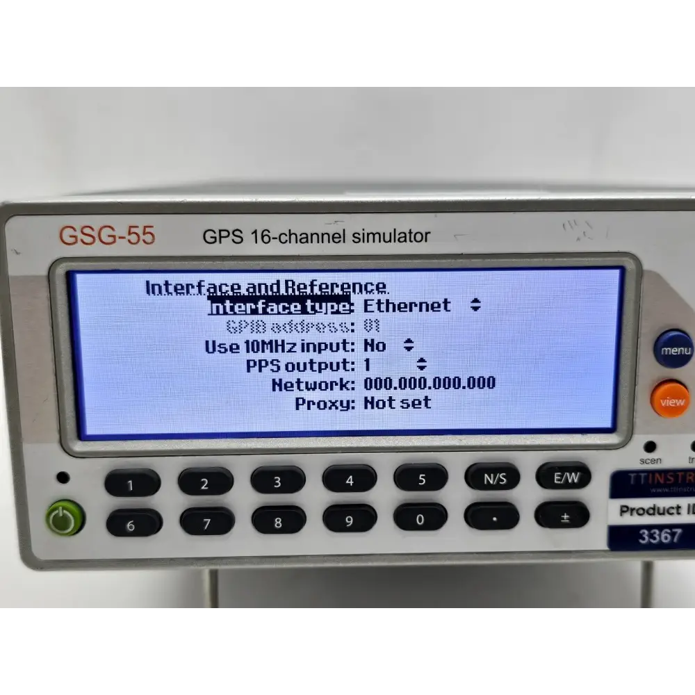 Spectracom GSG-55E close-up of front panel indicators