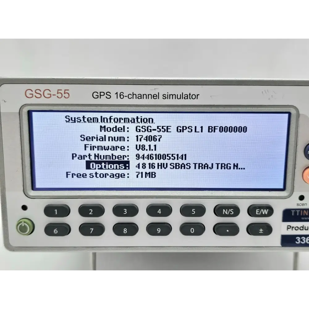 Spectracom GSG-55 GPS simulator USB and Ethernet interface ports