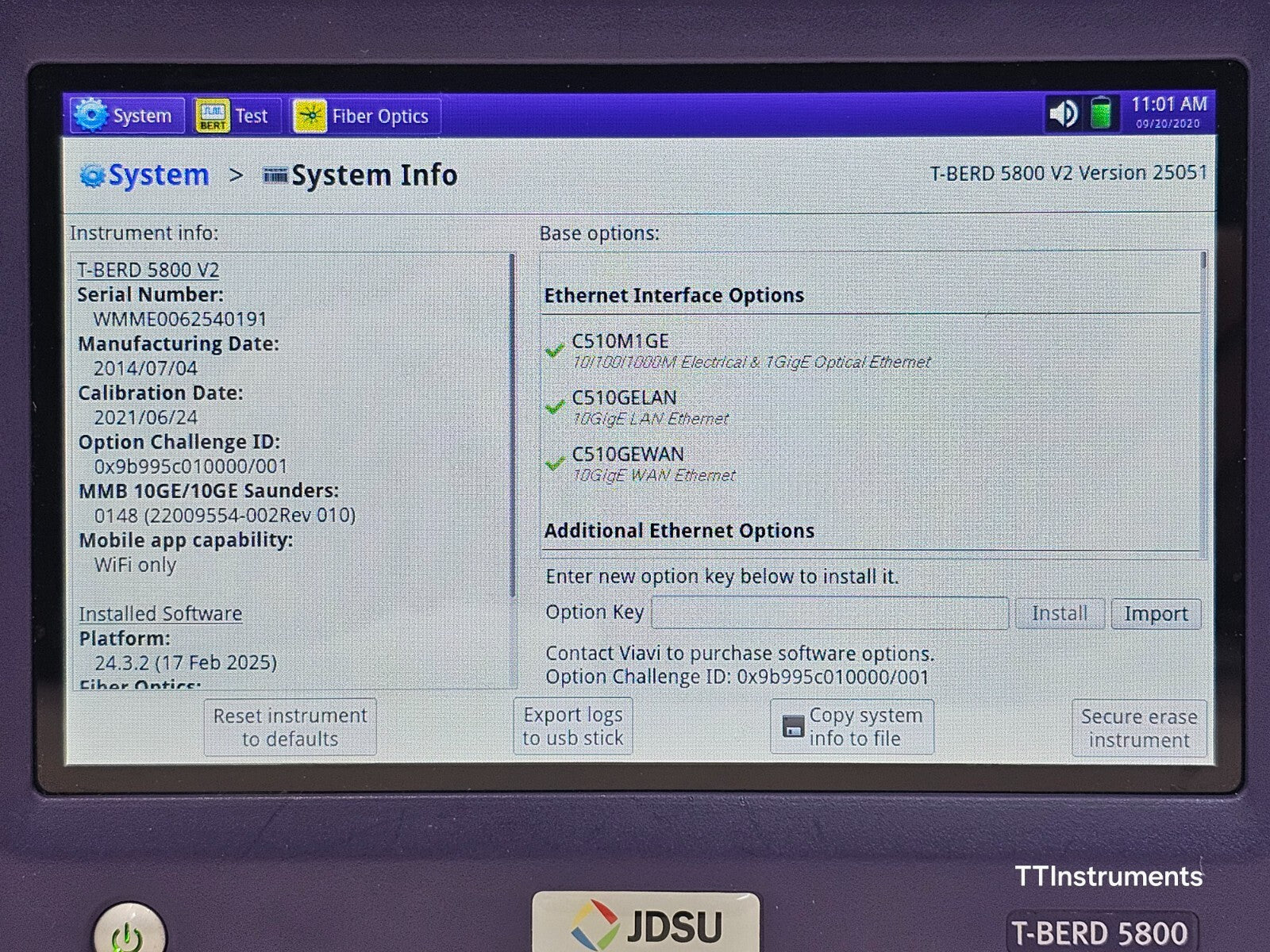 FOR PARTS Viavi JDSU MTS 5800 v2 w/ 5822P Network Tester LOADED with Options