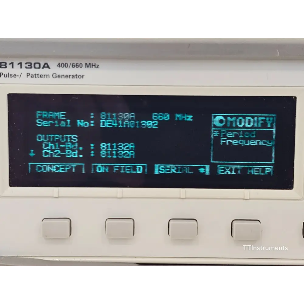 Agilent 81130A overall cosmetic condition view for repair assessment