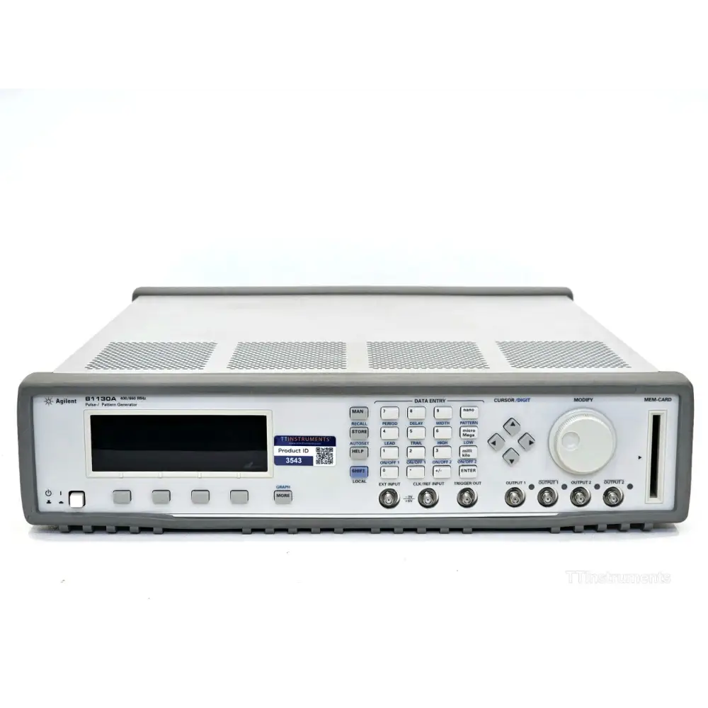 Agilent 81130A mainframe front panel showing display and controls