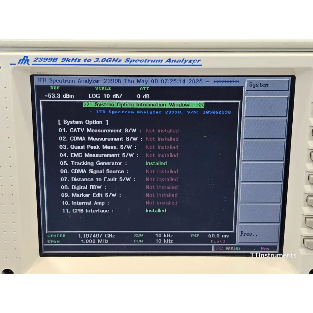 IFR 2399B spectrum analyser cosmetic condition detail