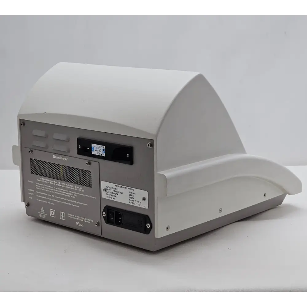 NeuroTherm NT1100 RF generator label and serial number detail