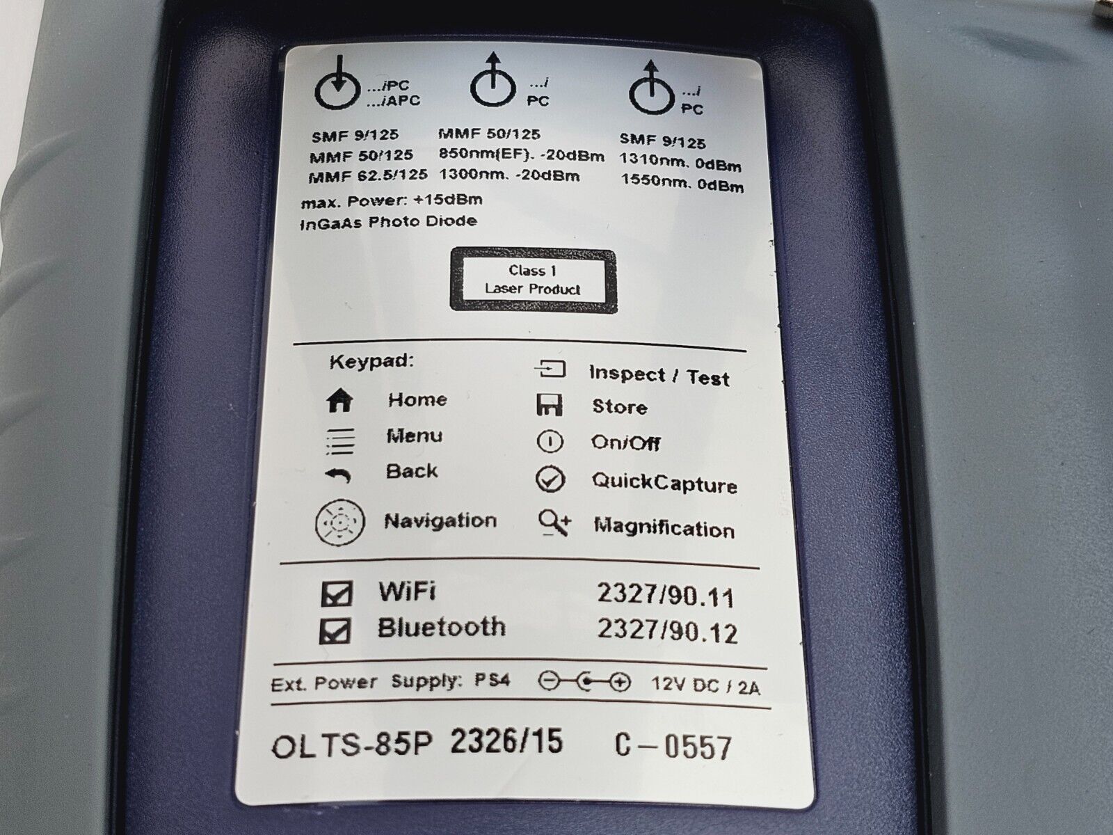 FOR REPAIR Viavi JDSU OLTS-85P QUAD Loss Tester 2326/15 SM MM PC