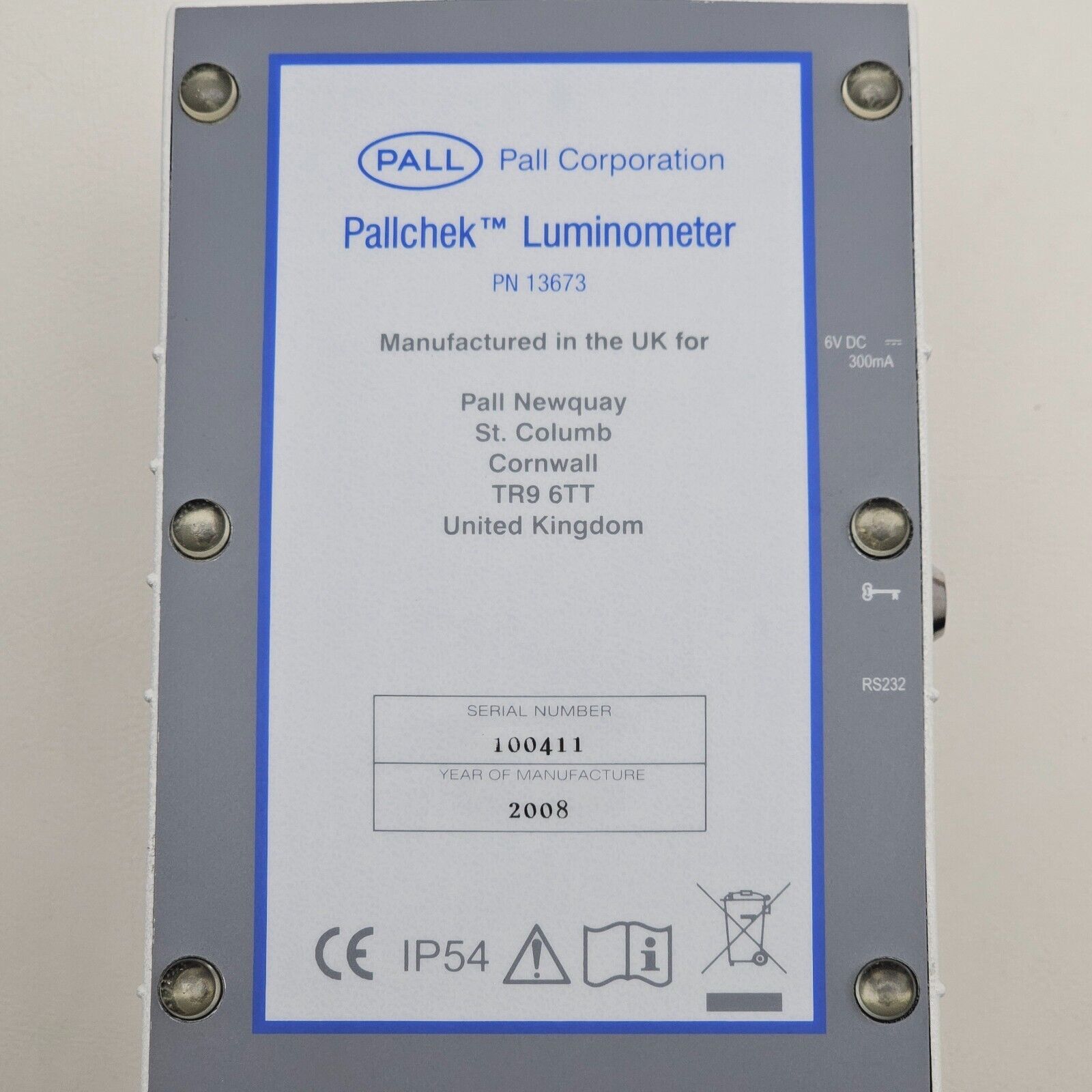 FRO REPAIR PALL Pallcheck Luminometer 13673 with Accesosries