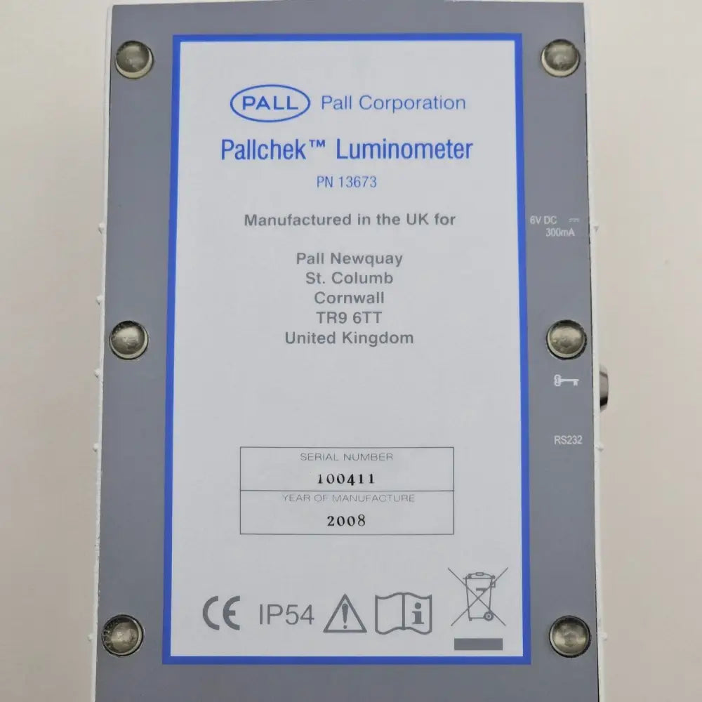 PALL Pallcheck Luminometer 13673 full unit and accessory set