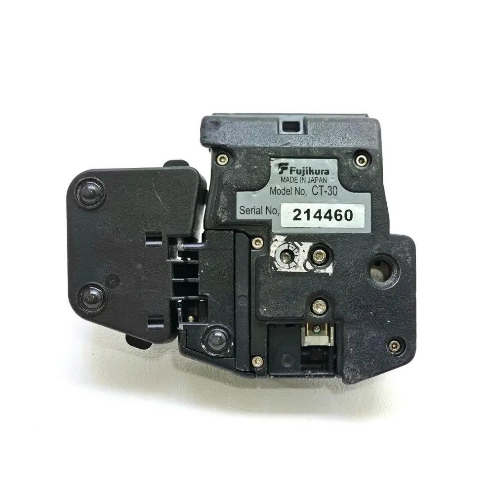 Fujikura 12S splicer electrode chamber detail showing extended life arc electrodes