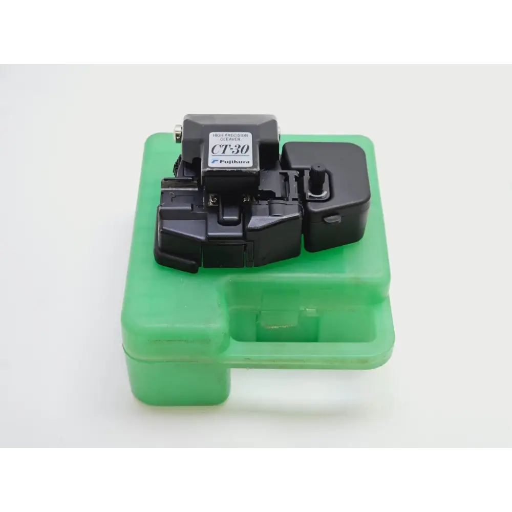Fujikura 12S splicer with AC adapter and charger accessories laid out