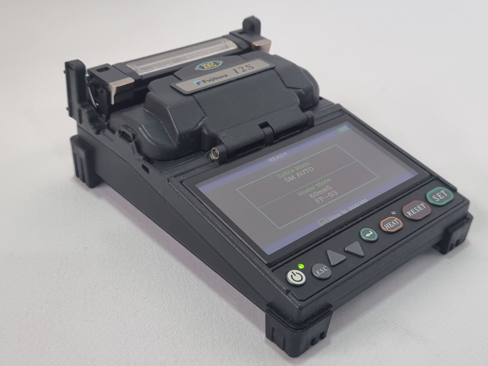 Fujikura 12S SM MM Fiber Fusion Splicer w/ CT-06 Cleaver & Fiber Holders FSM 12S