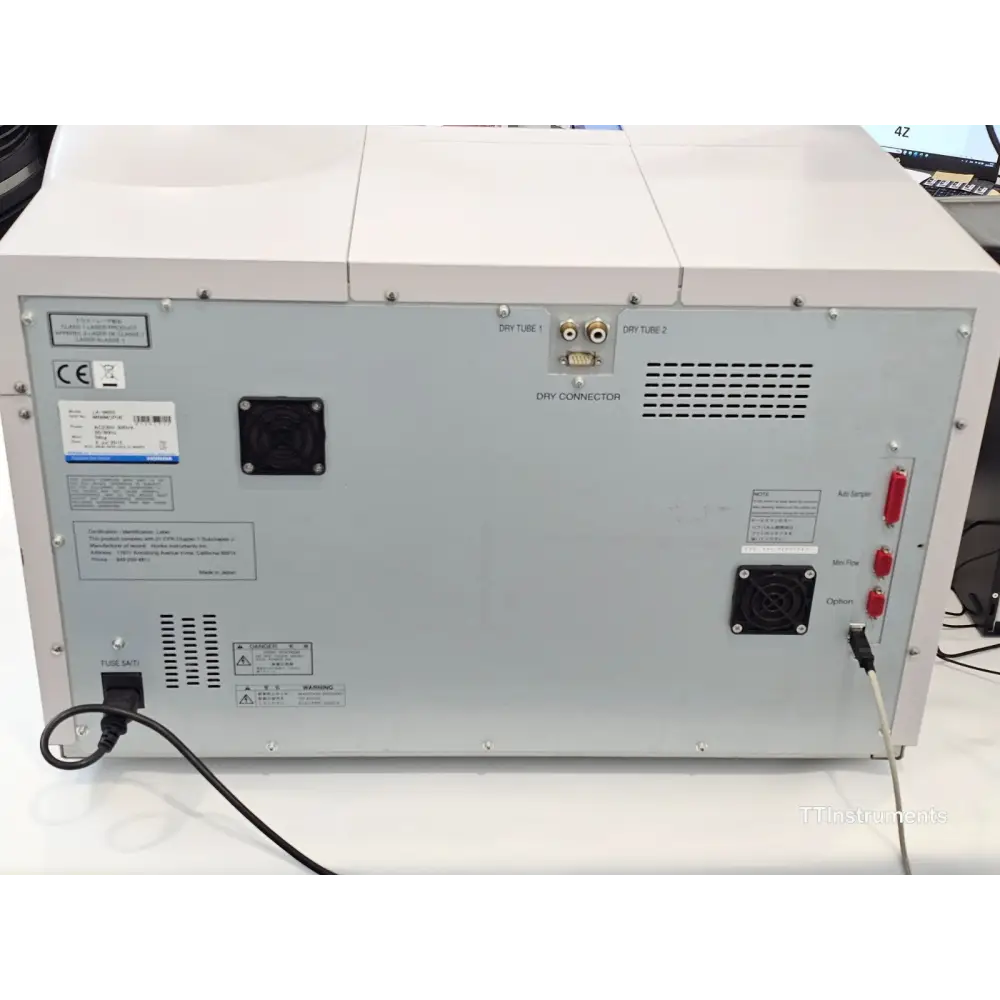 Horiba Partica LA-960S top view showing sample cell and optical access