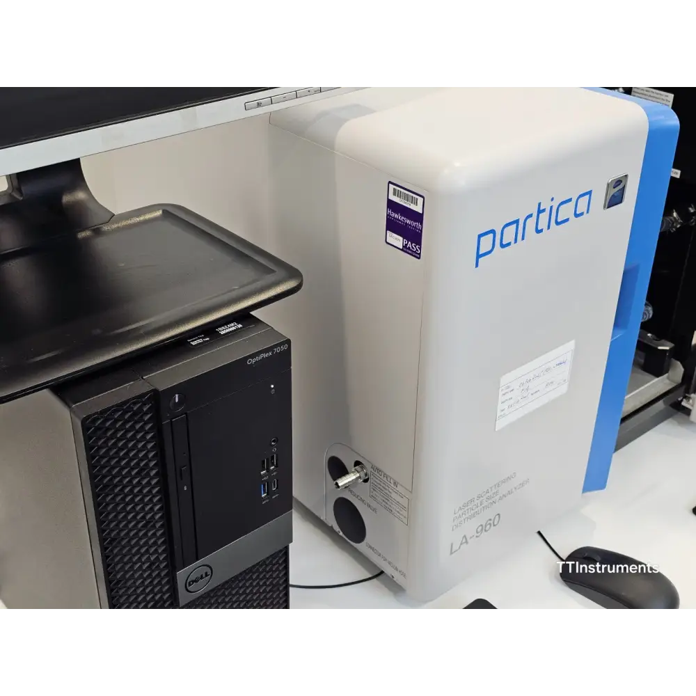Horiba LA-960S sample cell area and wet dispersion unit close-up