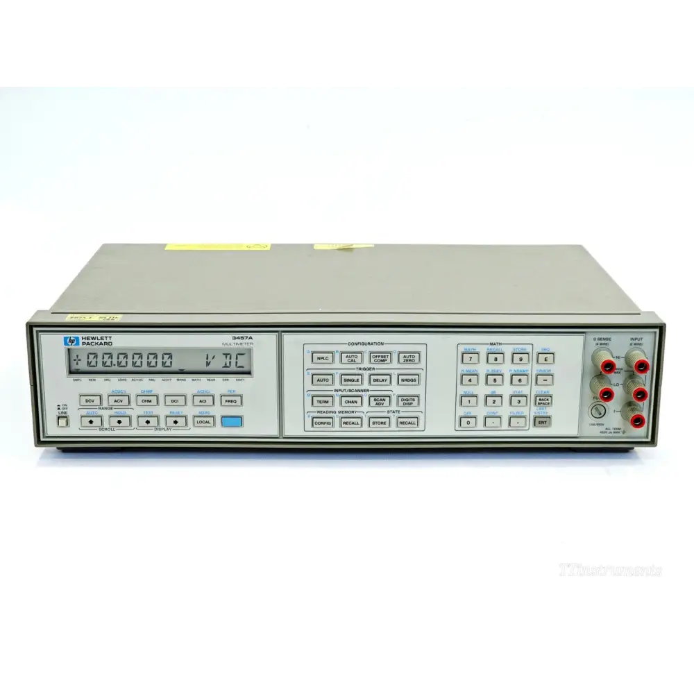 HP Agilent 3457A digital multimeter front panel view showing display and controls