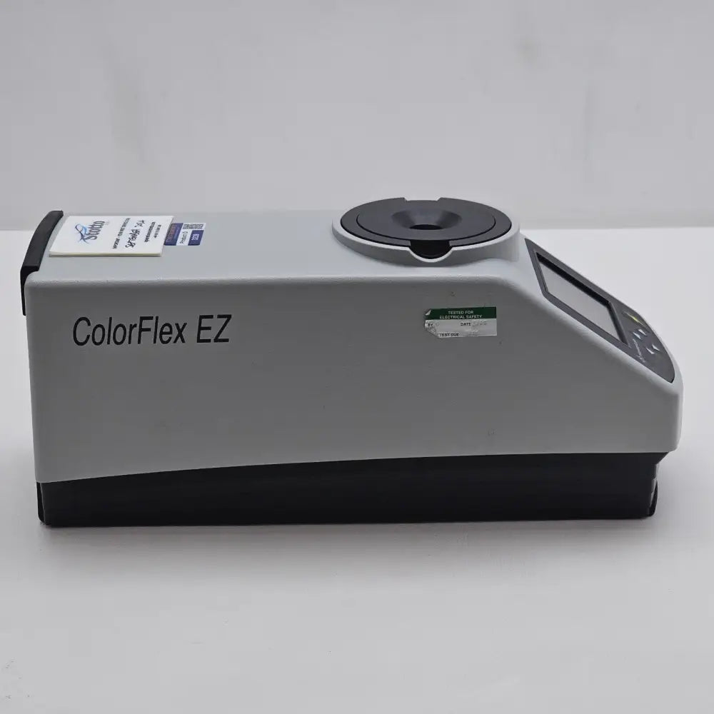 ColorFlex EZ 45/0 spectrophotometer label showing model and serial number detail