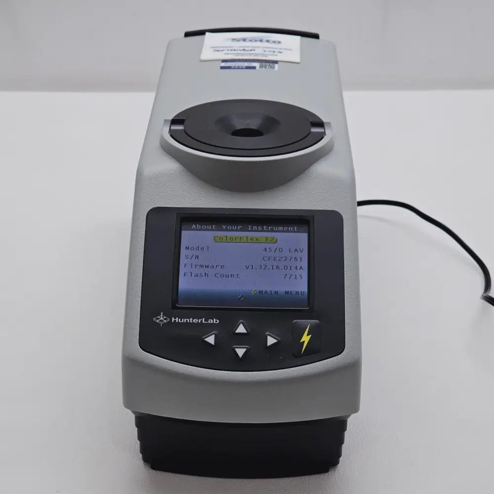 ColorFlex EZ spectrophotometer top view showing sample port and measurement aperture