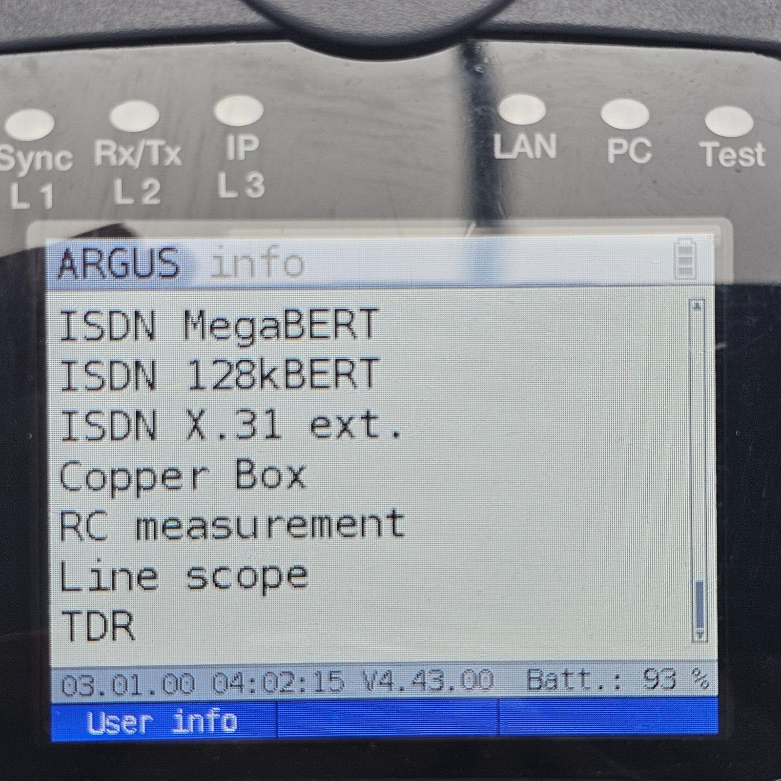 Intec Argus 165 GigE + ADSL Annex B & J VDSL SHDSL ISDN RFC 2544 Ethernet & TDR