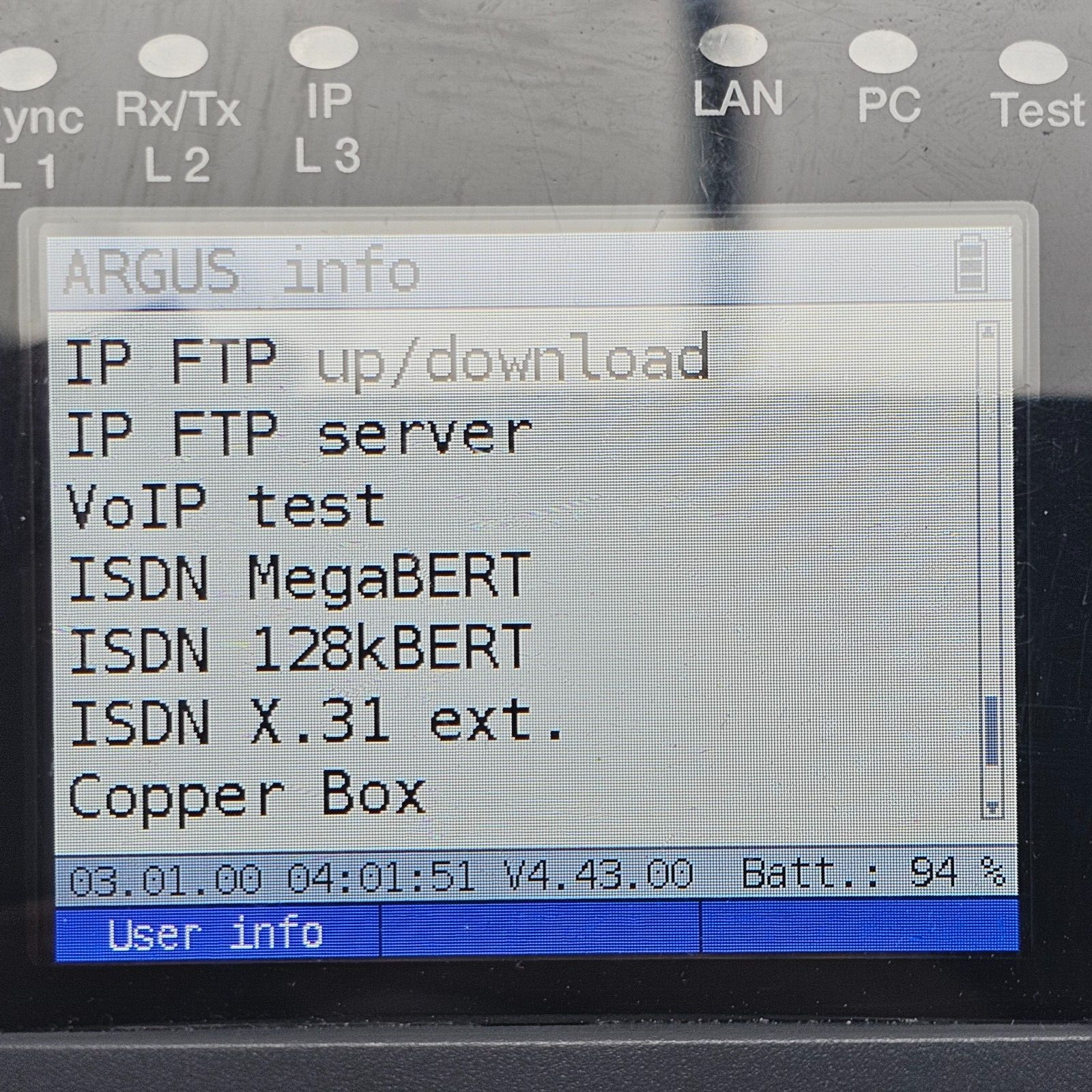 Intec Argus 165 GigE + ADSL Annex B & J VDSL SHDSL ISDN RFC 2544 Ethernet & TDR