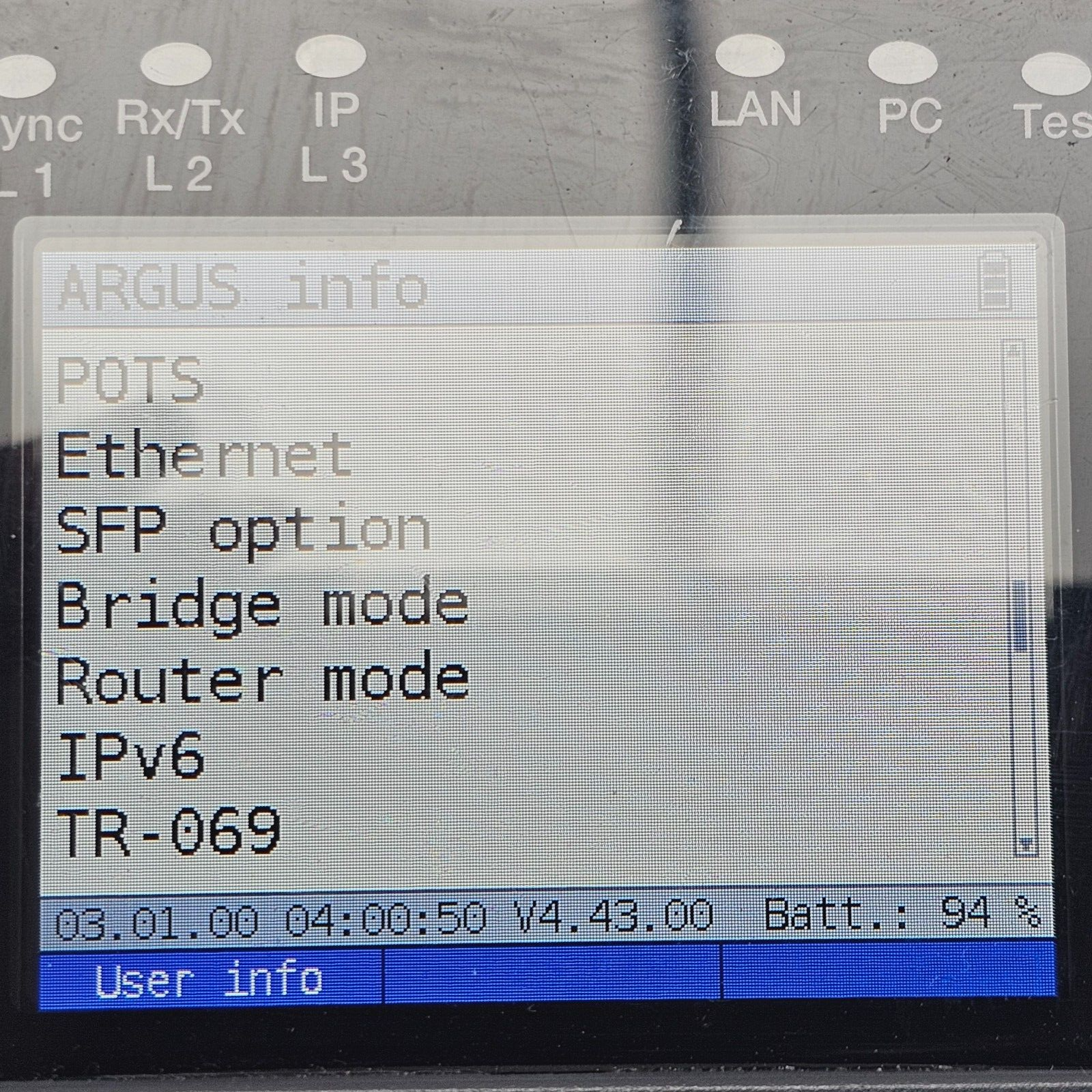 Intec Argus 165 GigE + ADSL Annex B & J VDSL SHDSL ISDN RFC 2544 Ethernet & TDR