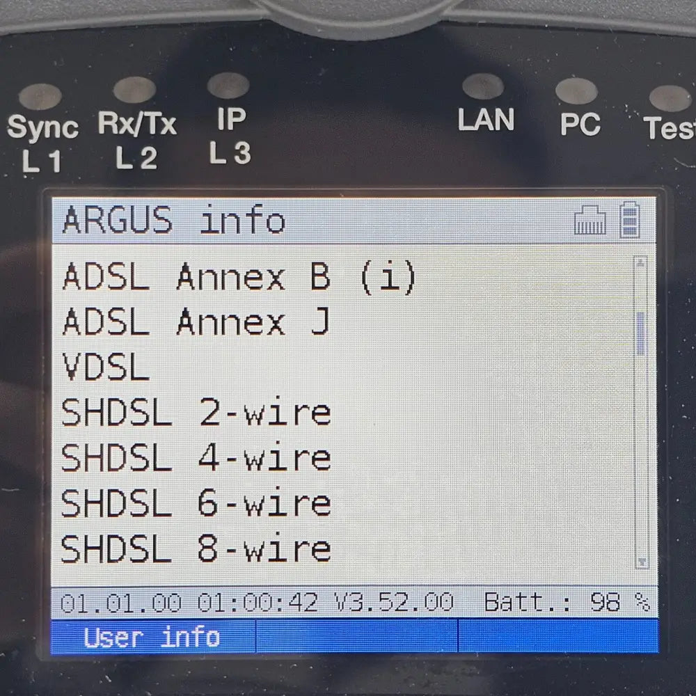 Intec Argus 166 right side view showing interface ports and connectors