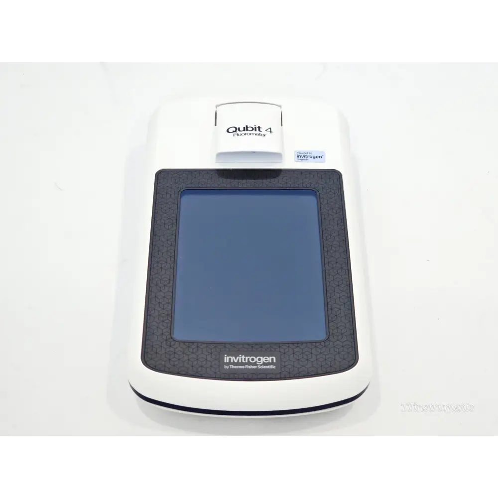 Invitrogen Qubit 4 Fluorometer Q33226 top-front view showing touchscreen and Invitrogen by Thermo Fisher label