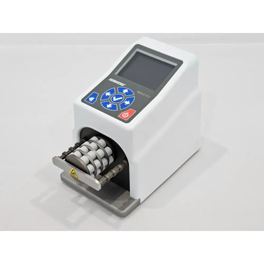 Close-up of Ismatec Reglo ICC Click'n'go peristaltic pump cassette
