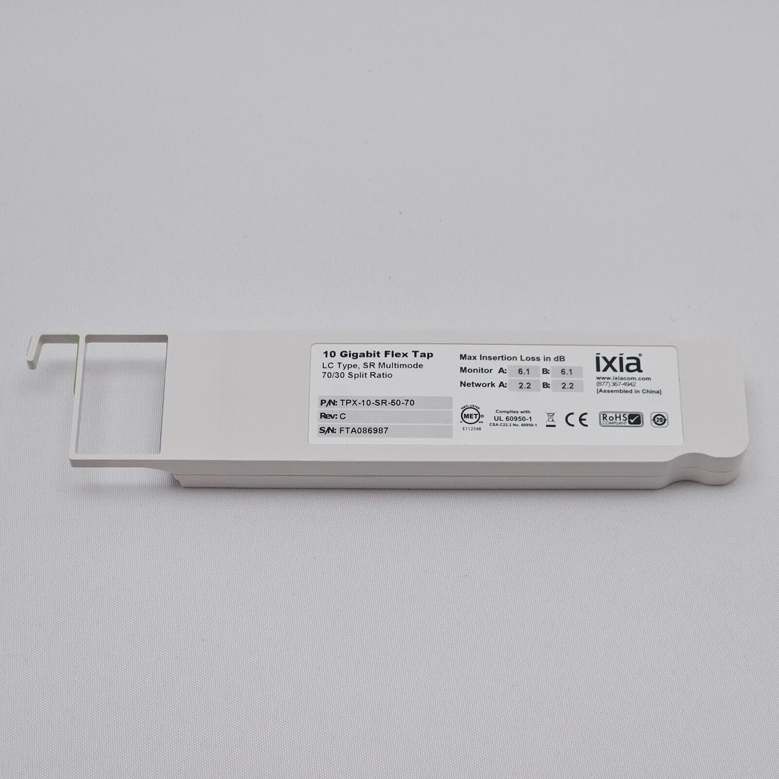 IXIA TPX-10-SR-50-70 10 Gigabit Flex Tap LC Type SR Multimode 70/30 Split Ratio