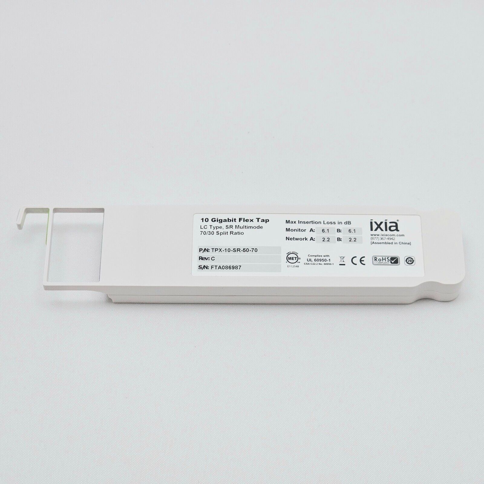 IXIA TPX-10-SR-50-70 10 Gigabit Flex Tap LC Type SR Multimode 70/30 Split Ratio