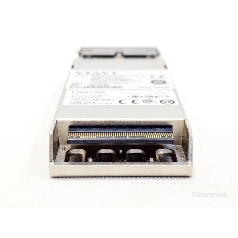 Viavi Finisar CFP2 100G LR4 transceiver electrical interface end showing 104-pin CFP2 edge connector