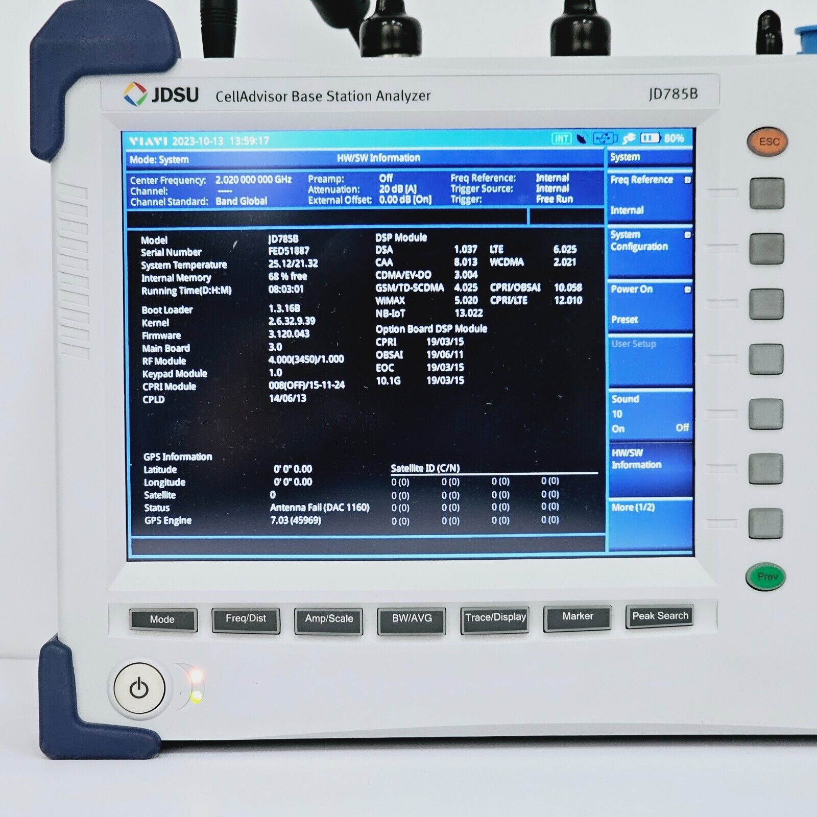 JDSU JD785B CellAdvisor Base Station Analyzer 9kHz-8GHz w/ JD78050509 w/ Options